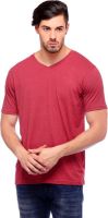 Blackburne Inc Self Design Men's V-neck Red T-Shirt