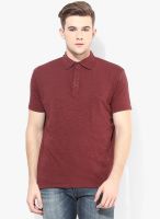 Blue Saint Maroon Solid Polo T-Shirt