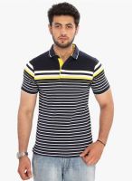 Bongio Navy Blue Striped Polo T-Shirt