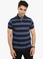 Bongio Navy Blue Striped Polo T-Shirt