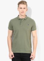 Breakbounce Green Solid Polo T-Shirt