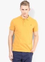 Breakbounce Mustard Yellow Solid Polo T-Shirt