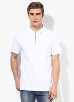 Burton White Solid Polo T-Shirts