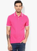 Byford By Pantaloons Pink Solid Polo T-Shirt