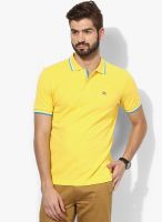 Byford By Pantaloons Yellow Solid Polo T-Shirts