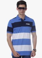 Cotton County Premium Navy Blue Striped Polo T-Shirts