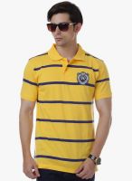 Cotton County Premium Yellow Striped Polo T-Shirts