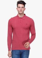 Crimsoune Club Red Solid Polo T-Shirt
