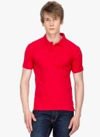 DERBY JEANS COMMUNITY Fuchsia Solid Polo T-Shirt