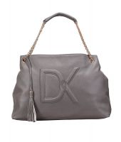 Diana Korr Gray Shoulder Bag With Zip