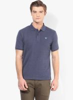 Fame Forever By Lifestyle Navy Blue Printed Polo T-Shirt