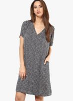 Femella Black Colored Printed Shift Dress