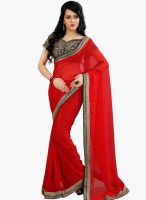 Florence Red Solid Saree