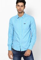 Flying Machine Aqua Blue Casual Shirt