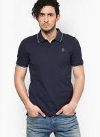 G-Star RAW Blue Solid Polo T-Shirts