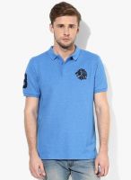 Giordano Blue Solid Polo TShirt
