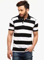 Gritstones Black Striped Polo T-Shirt