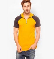 Gritstones Yellow Solid Polo T-Shirt