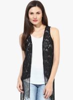 Harpa Black Embroidered Shrug