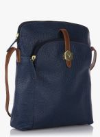 Hidesign Sb Mensa 02 Midnight Blue/Tan Leather Crossbody Bag