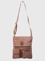 I Know Brown Leather Sling Bag