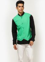I Know Full Sleeve Solid Green Shirt