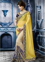 Indian Women By Bahubali Yellow Embroidered Saree