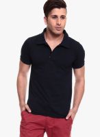 Izinc Navy Blue Solid Polo T-Shirts