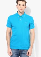 Izod Blue Solid Polo T-Shirts