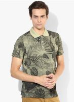 Jack & Jones Green Printed Polo T-Shirts