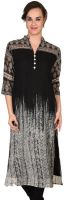 Jainish Casual Printed Women's Kurti(Black, White)