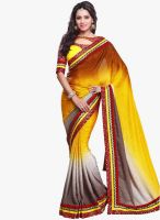 Janasya Janasya Yellow Georgette Saree