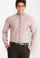 Jogur Brown Solid Slim Fit Casual Shirt