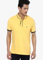 John Players Yellow Solid Polo T-Shirts