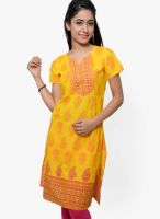 Juniper Yellow Printed Kurtis