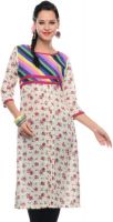 Khwahish Casual, Formal Floral Print Women's Kurti(Multicolor)