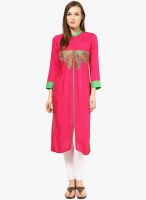 Kurti'S Pink Embroidered Kurtis