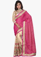 Lookslady Magenta Embroidered Saree With Blouse