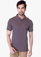 Lucfashion Dark Grey Solid Polo T-Shirt