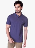 Lucfashion Purple Solid Polo T-Shirt