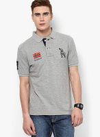 Monteil & Munero Grey Solid Polo T-Shirts