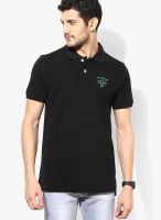 NU ECO Black Solid Polo T-Shirts