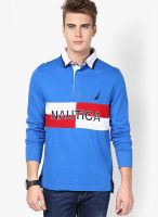 Nautica Blue Printed Polo T-Shirts