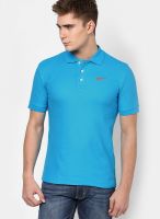 Nike Blue Solid Polo T-Shirts