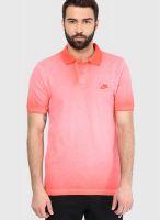Nike Pink Solid Polo T-Shirts
