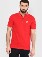 Nike Red Solid Polo T-Shirts