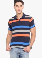 Northern Lights Navy Blue Striped Polo T-Shirts
