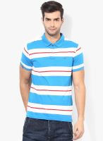 Peter England Blue Stripe Polo T-Shirts