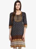 Prakhya Black Embroidered Kurta