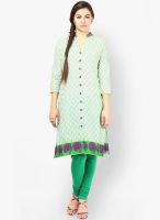 Prakhya Green Embroidered Kurtas